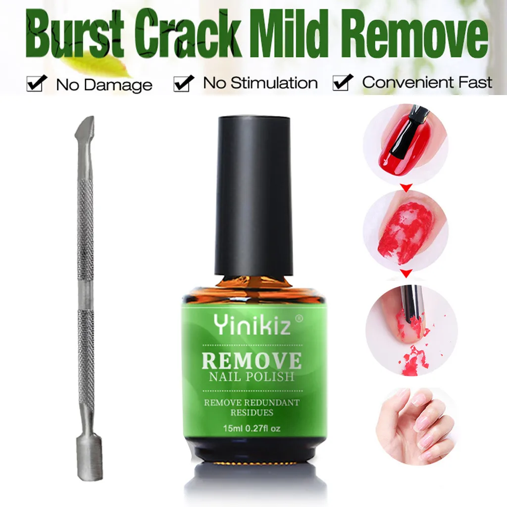 15ml-NEW Burst волшебный лак для ногтей удаляющий гель акриловый удаляющий обезжиривание Быстрый разгрузочный клей+ маленький стальной набор нажима 19L06