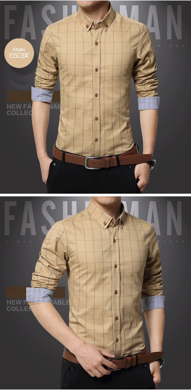 New Autumn Fashion Brand Men Clothes Slim Fit Men Long Sleeve Shirt Men Plaid Cotton Casual Men Shirt Social Plus Size M-5XL
