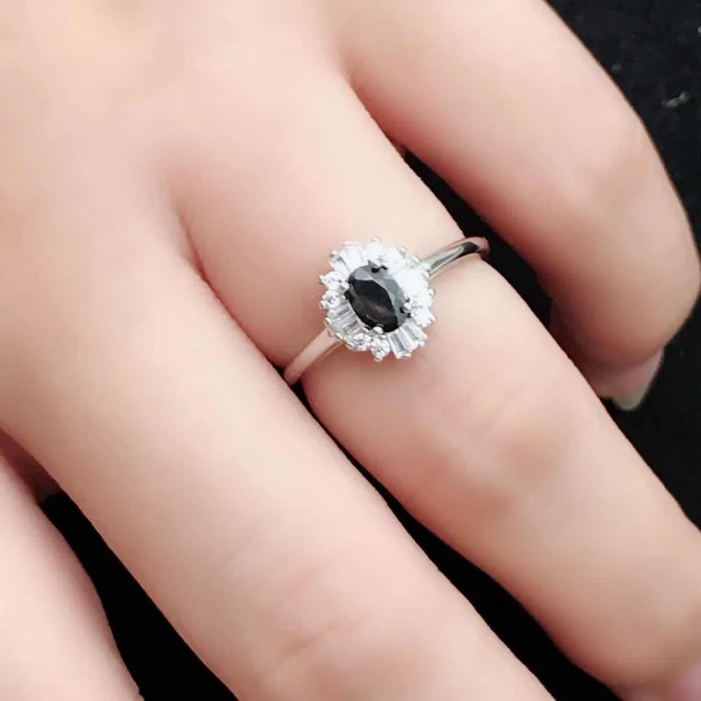 925 пробы Серебряный Натуральный сапфировый Кольцо синее кольцо для женщин лучший подарок специальный подарок дизайн