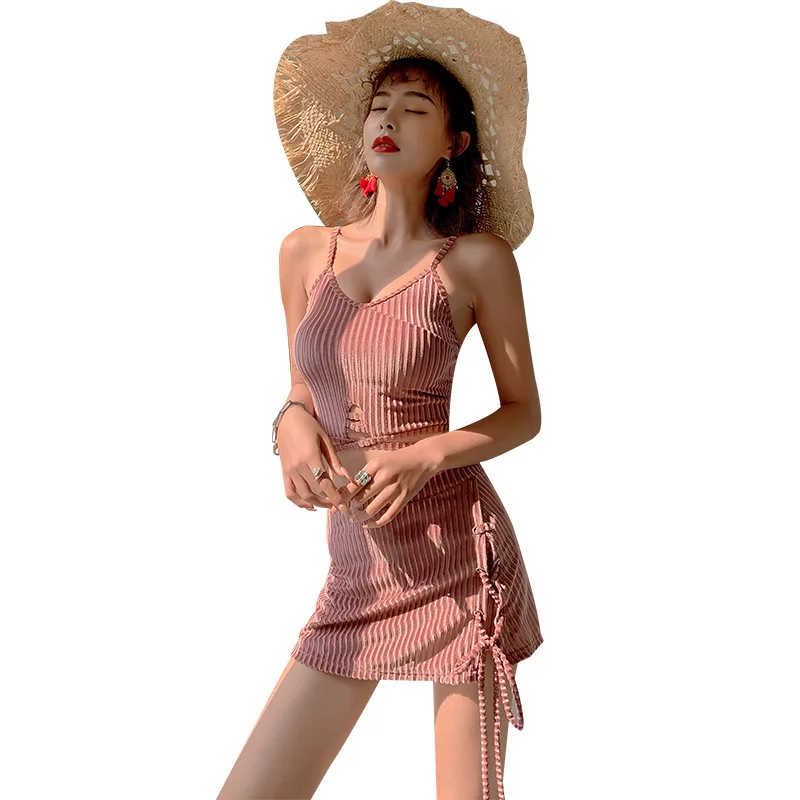 

One Piece Bathing Suit Swimming Swimsuit Female Closed Monokini Output Beach One-Piece New Sexy Split Underwire Bracket For
