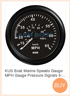 KUS лодка спидометра морской Спидометр Пито 12 V/24 V 0-35MPH 85 мм
