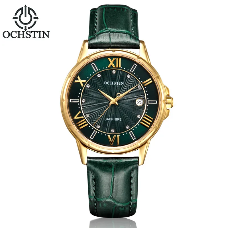 

OCHSTIN Brand 2018 New Fashion Women Watch Luxury Genuine Leather Diamond Calendar Waterproof Quartz Relojes Mujer Marca De Lujo