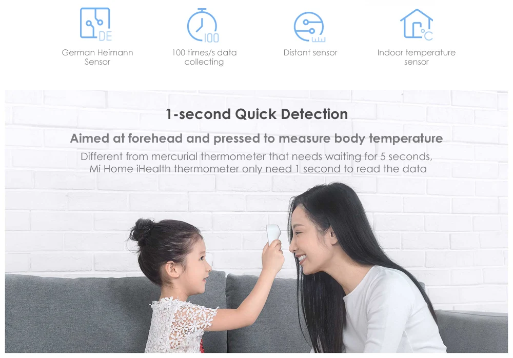 Термометр Xiaomi Mijia iHealth Точный Цифровой Инфракрасный клинический светодиодный термометр Бесконтактное измерение