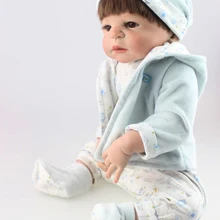 NPK 57 см полностью силиконовые куклы Малыши-мальчики Реалистичная кукла подарок reborn menino bonecas волосы с корнями могут купаться детские игрушки куклы