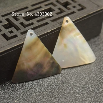 

100pcs/lot 40mm Natural Black Triangle Mother of Pearl shell for DIY Jewelry Triangle MOP Pearl shell For Setting