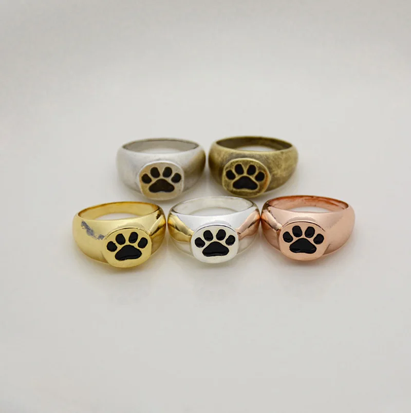 New Vintage Brass Knuckle Dog Paw Ring Boho Dogs Anillos Love