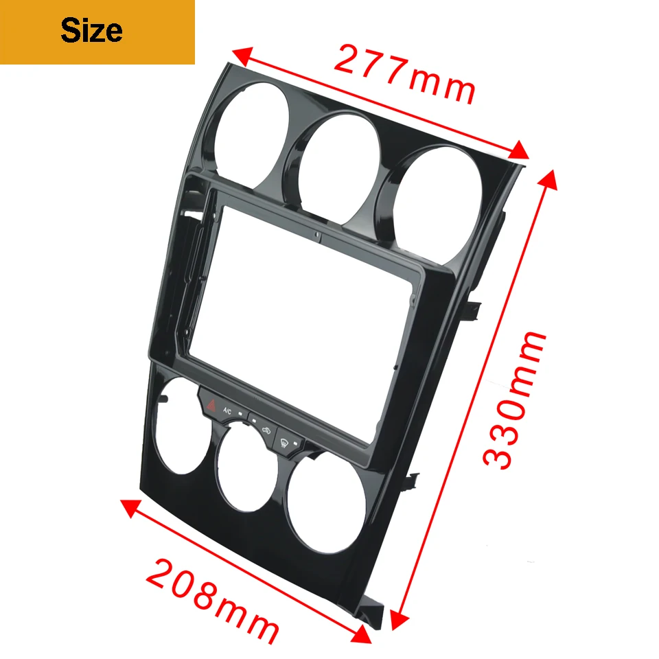 2-1Din только рамка аудио фитинг адаптер тире отделка наборы Переходная панель 9 дюймов для мазда 6 2004- Двойной Дин радио плеер без DVD