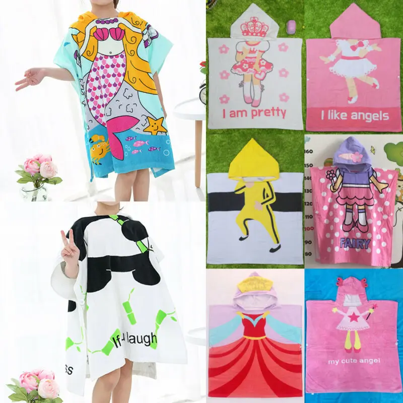 Одежда для малышей Дети мягкий халат с рисунками животных из мультфильмов с капюшоном халат-накидка для Полотенца