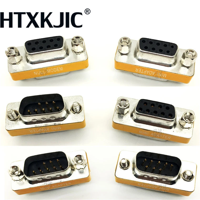 High Quality Mini Null Modem Db9 Female Male Plug Adapter Gender