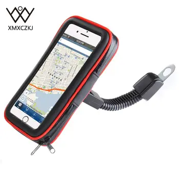 

XMXCZKJ Motorcycle Mobile Phone Holder Support Moto Bicycle Stand For Smartphone Bike Waterproof Bag Cell Phone Case GPS Holder