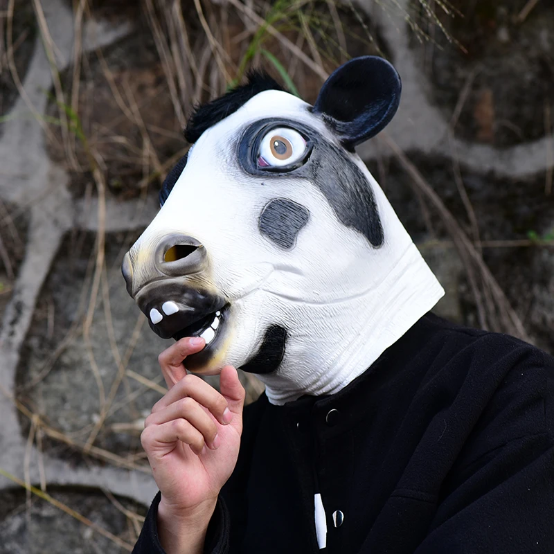 Halloween Cow Milk Latex Mask Unisex Funny Animal Head Masks Party Festive Cosplay Costume Props Cow Mask Accessories Boys Costume Accessories Aliexpress