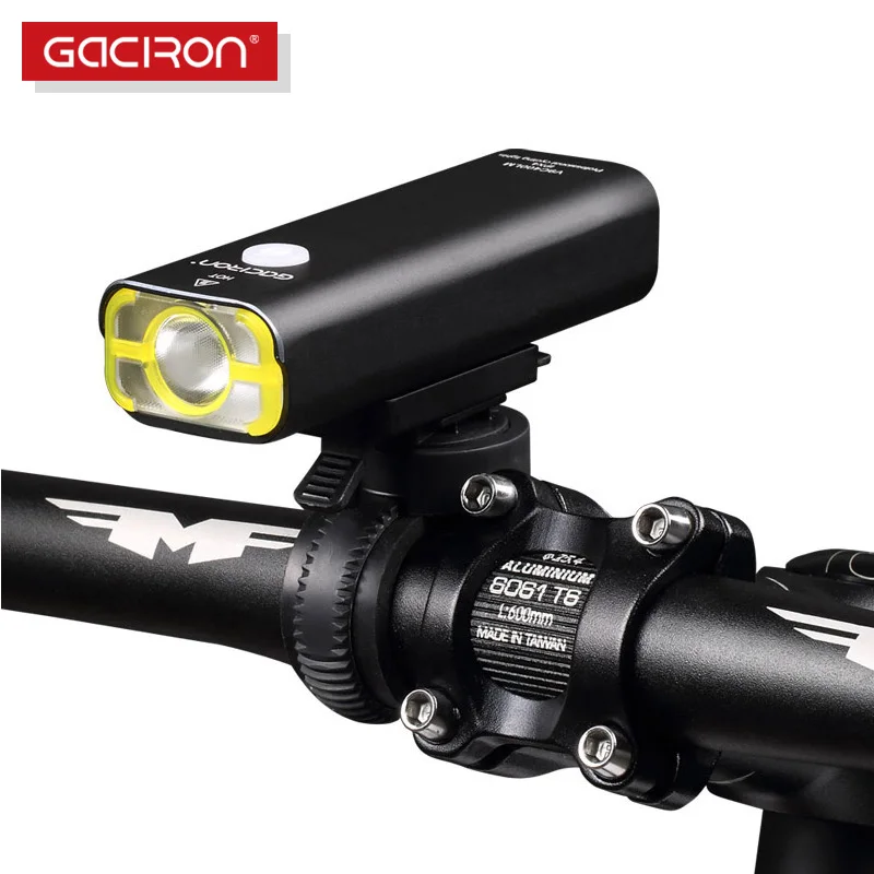 Gaciron Bicycle Headlight Bike LED Lamp Front Light 400 Lumens 18650 Battery Rechargeable Flashlight