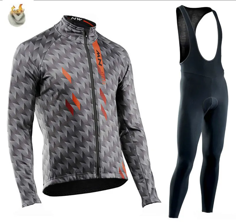 A-6 NW Northwave Pro Team Зимняя велосипедная Одежда дышащая Ropa Ciclismo с длинным рукавом MTB велосипедная одежда спортивная одежда для улицы - Цвет: A-6