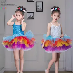 Детская одежда для выступлений Pengpeng юбка одежда для выступлений Детские балетные костюмы Одежда для танцев прогулки шоу принцессы