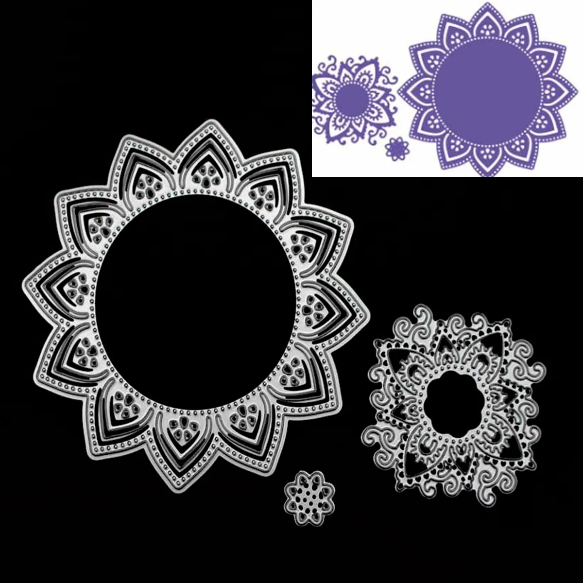 JX-LCLYL 1pc 106*106mm New Mandala Flower Metal Cutting Dies Stencil For DIY Scrapbooking Embossing
