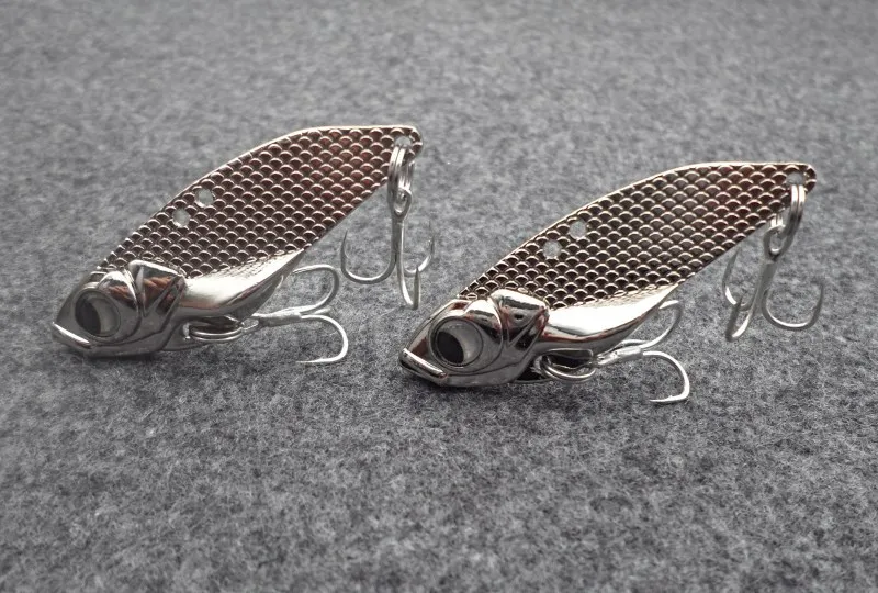 Metal Spoon VIB Lures 7G 10g 15G Vibrations Fishing bait Bass Treble With 3 Hooks Lead Hard Fish Cicada Lure Bass Crank Bait
