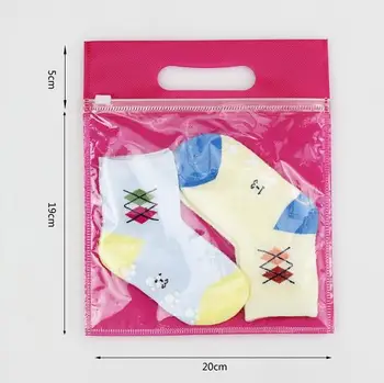 

50pcs/lot-20*19+5cm Non-woven zipper bag Gift handbag Travel storage bag clothing bags