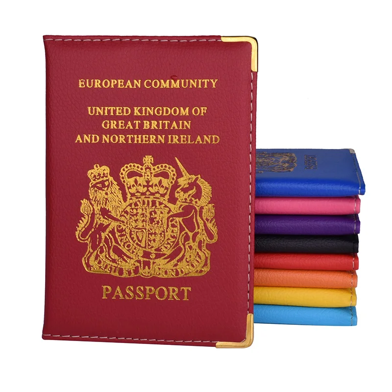 UK and European Passport Holder PU Leather Covers for Men Women French
