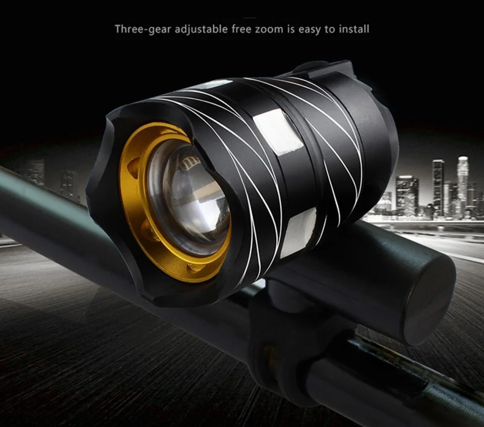 Clearance bicycle light Bike headlights T6 night riding light flashlight mountain bike USB rechargeable headlight glare F1231YQ 0