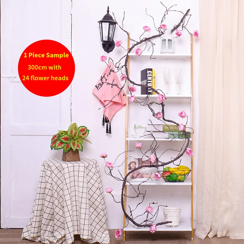 

peony wall decal peony artificial flowers garland Wedding Home Decor Peony vine Silk Flower Windowsill rattan Fake peony Flowers
