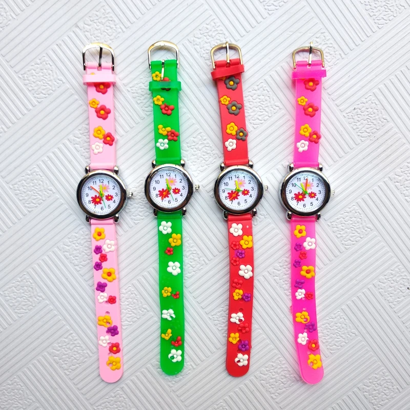 Модные часы HBiBi с цветными цветами, детские часы для девочек, повседневные Детские кварцевые наручные часы, Montre pour enfants
