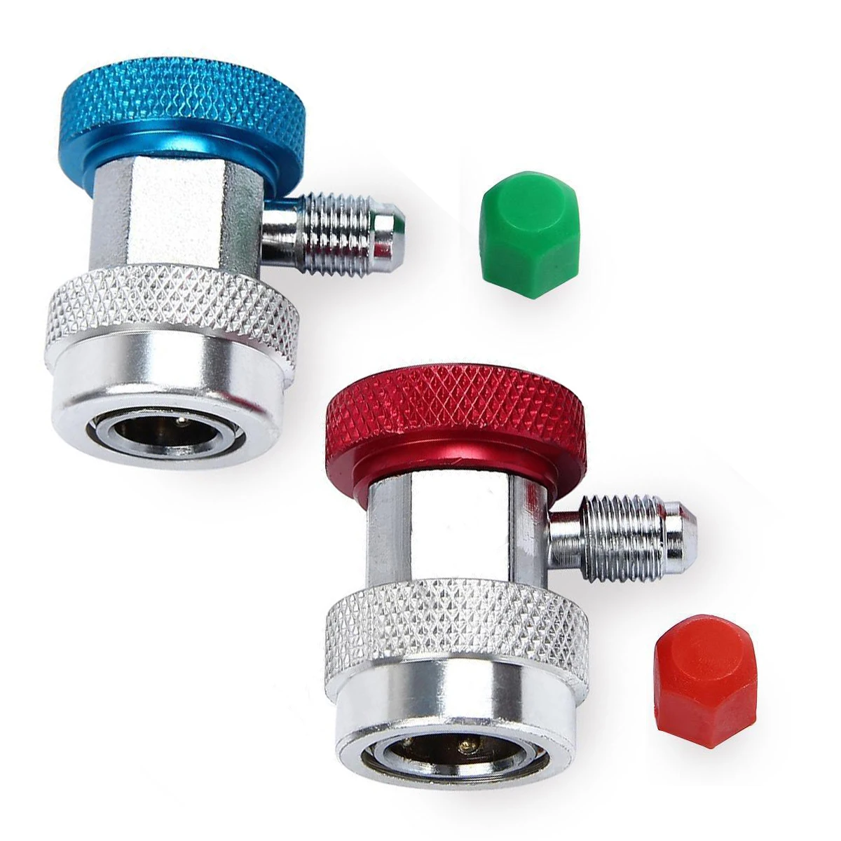 

1 Set R134a Quick Couplers Adapter Mayitr Adjustable 1/4" SAE Male Car Auto A/C Air Condition High Low Gas Connector