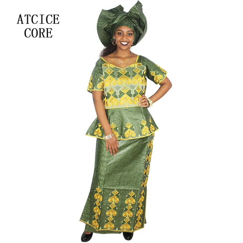 Африканские платья для женщин Базен riche вышивка дизайн длинное платье DP91