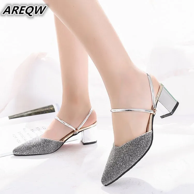

New Women Half-toed Sandals, Fashionable Suede, Not Tied with A Pair of Mouth Slippers, Woman Summer Party Shoes