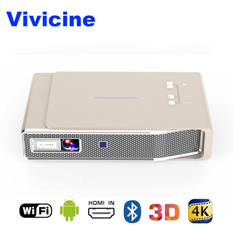 

Vivicine Newest 3D 1080p Home Projector Android 4.4 Bluetooth Miracast Airplay Wireless HD Multimedia Video Proyector Beamer