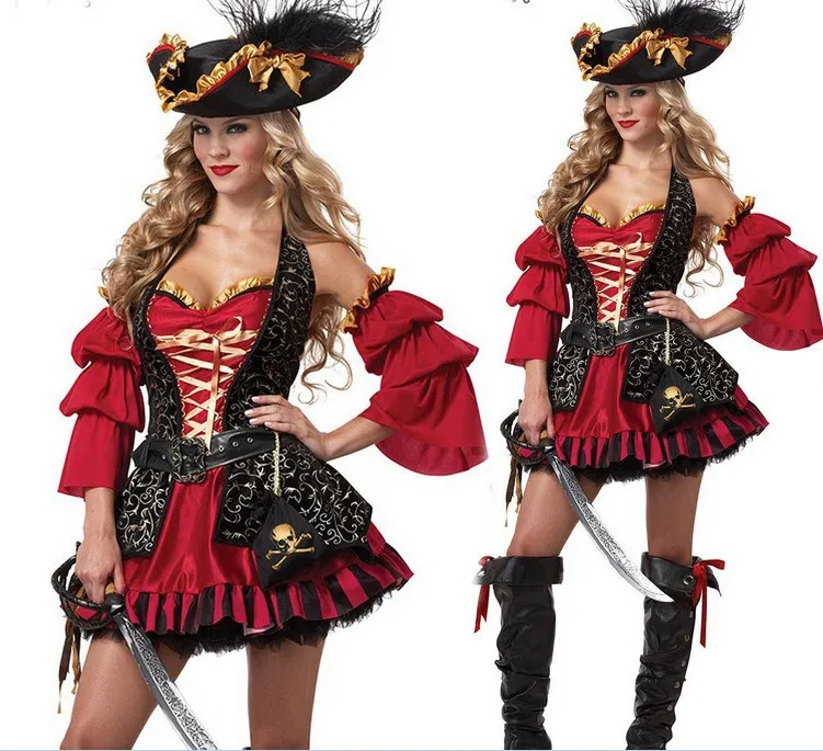 Женское платье для косплевечерние пиратов Карибского моря|pirate costume|women halloweencostume