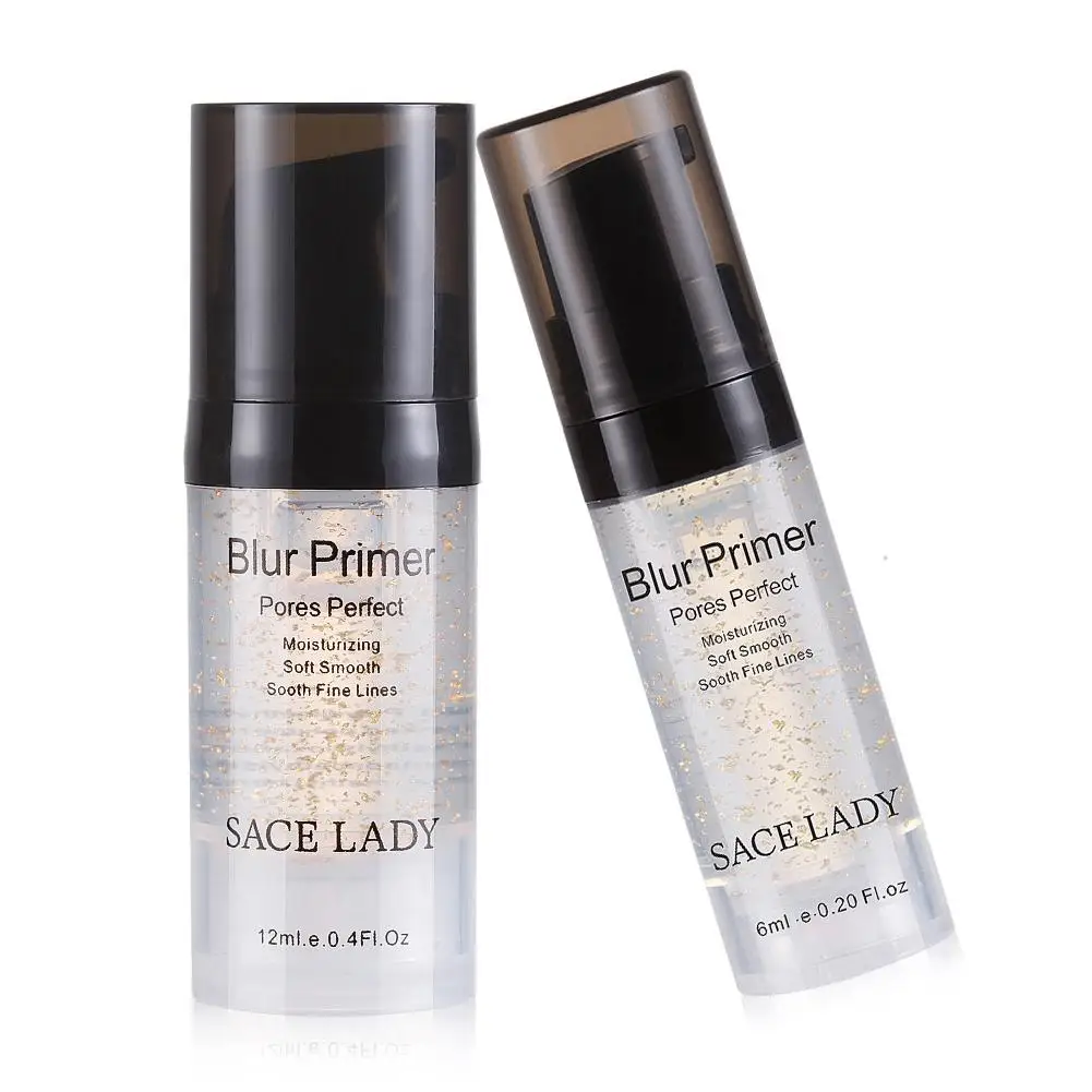 

6ml 12ml Face Makeup Primer Base Cream 24k Gold Foil Moisturizer Soft Smooth Sooth Fine Liner Pores Perfect Facial Blur Primer