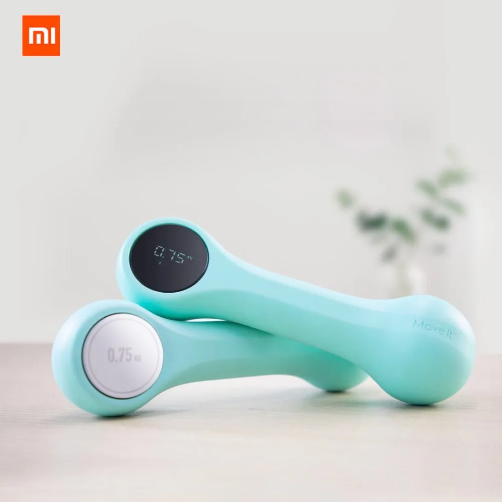 0.75KG-Green XIAOMI Mijia Move It Beat 2x0,5/0,75 кг/1,0 кг портативный мини USB Перезаряжаемый умный спортивный гантель оборудование для фитнеса H20 - Цвет: 0.75KG-Green