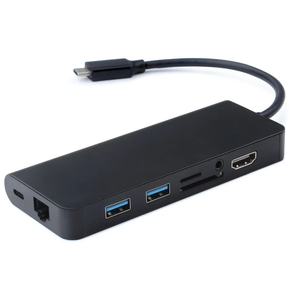  8 in1 Multifunction USB Type C Hub Adapter with HDMI RJ45 Card Reader Port for MacBook Pro 2016 201