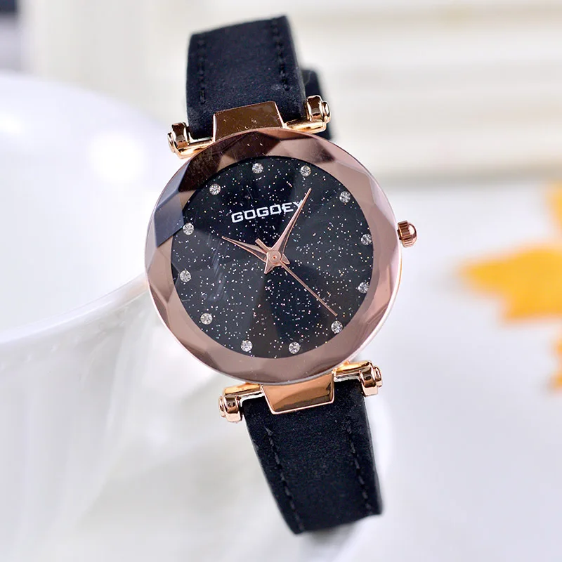 

Luxury Diamond Quartz Ladies Watch Women Personality Popular Starry Sky Bracelet Wrist Watch Rhinestone Design Female Clock