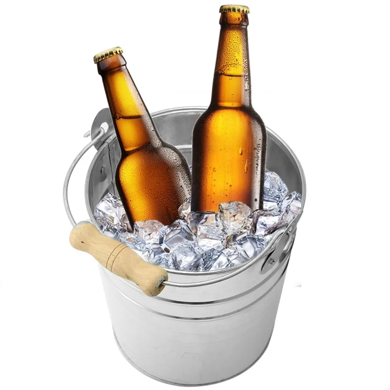 Ice Bucket With Handle Practical Bar Container Barrel Beer Wine Cooler