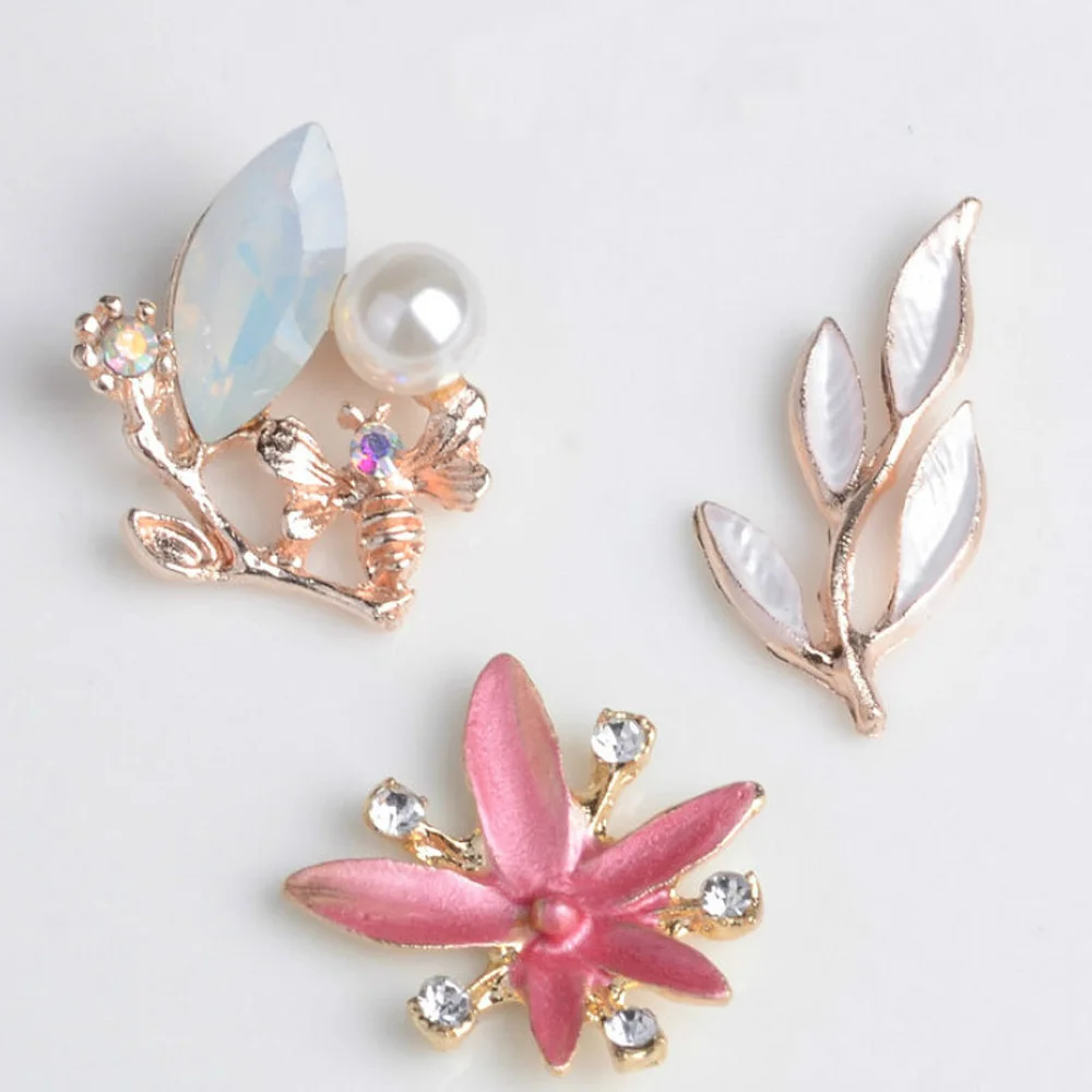 

10pcs/lot Alloy Metal Snap Button Rhinestone Pearl Sewing Embellishment for Craft DIY Hair Bow Wedding Shoes Decorative Buttons