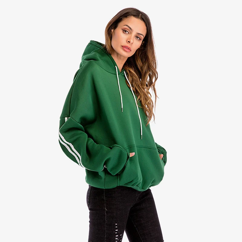 

Women's Hooded Long Sleeve Pullover Sweatshirt Drawstring Black Ladies Hoodie 2019 Spring Autumn Loose Casual Sweatshirts Female