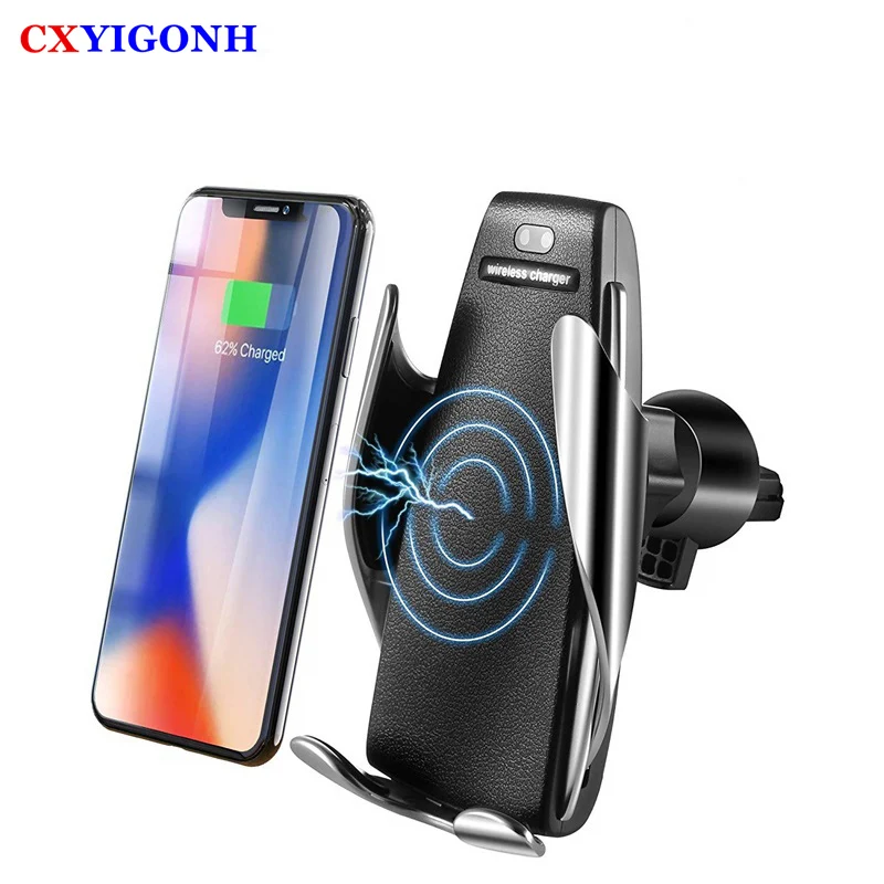 

10W Wireless car charger S5 for iPhone 6 7 8 xs max Fast Charging phone holder slot Car for Samsung s8 s9 s10 Huawei Smart Phone