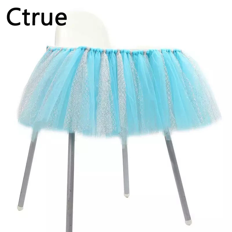 100CMx35CM Tulle baby chair skirt table High Chair skirt boy Baby Shower Decoration kids girl First Birthday party decorations 100CMx35CM Tulle baby chair skirt table High Chair skirt boy Baby Shower Decoration kids girl First Birthday party decorations
