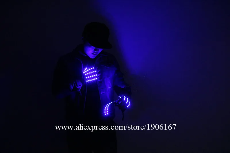 Personality LED Glowing Gloves Clothing Annual Meeting Stage Performance Performance Fluorescent Glasses Judy Dancing Props14