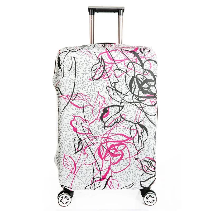 Толстый S/M/L/XL эластичный чехол для чемодана, модный защитный рукав для чемодана, сумки на колесиках, чехол для 1"~ 32" пыли, аксессуары для путешествий - Цвет: 39