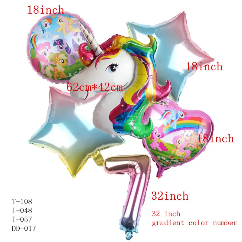 GOGO PAITY, новинка, 6 шт./лот, единорог, пони, цифровые алюминиевые ...