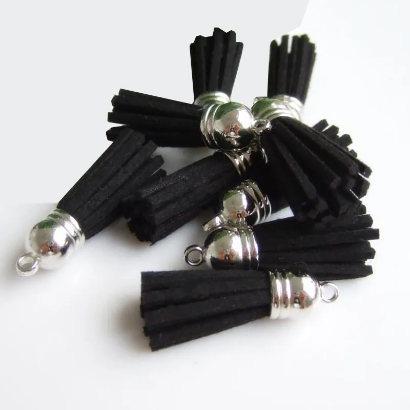 20pcs Suede Leather Tassel 35mm For Keychain Cellphone Straps Accessories Jewelry Fiber Fringe Suede Tassel Jewelry Findings