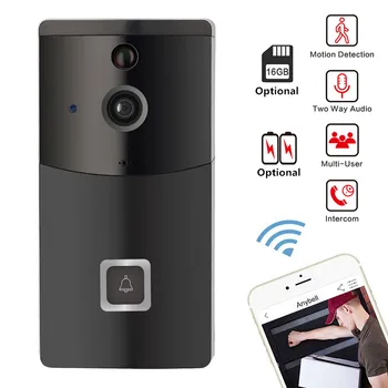 

Smart Video Doorbell WiFi Wireless Security DoorBell Visual Recording PIR IR Night Vision Remote Home Monitoring By Smartphone