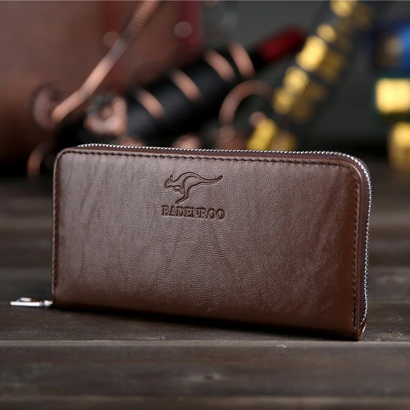 EoCot Mens Leather Wallet Purse Credit Card Clutch Holder Long Wallets BrownWallet EoCot Mens Leather Wallet Purse Credit Card Clutch Holder Long Wallets BrownWallet