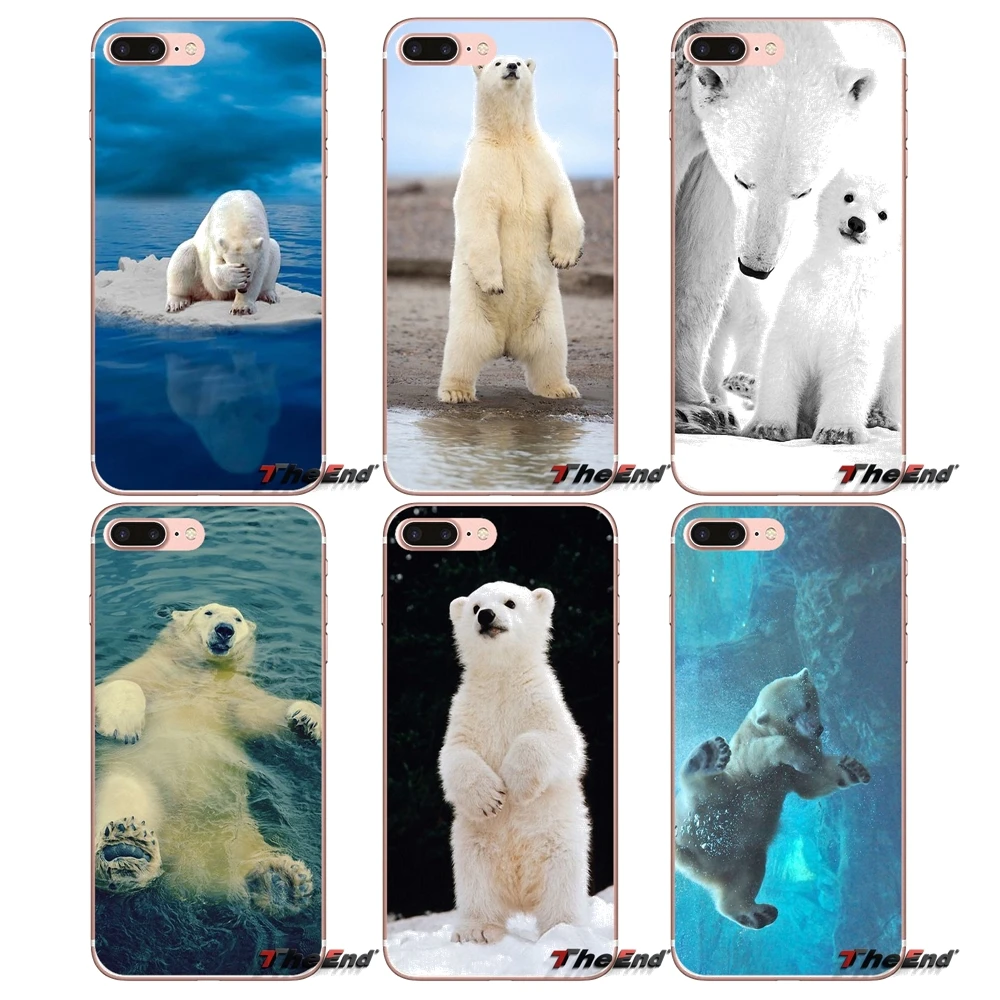 Белый медведь на берегу Аляски ТПУ чехол для iPhone X 4 4S 5 5S 5C SE 6 6S 7 8 Plus Samsung Galaxy J1 J3 J5 J7