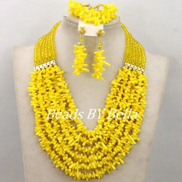 Yellow coral beads Clearance