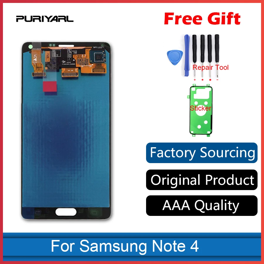 

Original Super AMOLED LCD for Samsung Galaxy Note 4 N910 N910A N910F LCD Display Touch Screen Digitizer Replacement