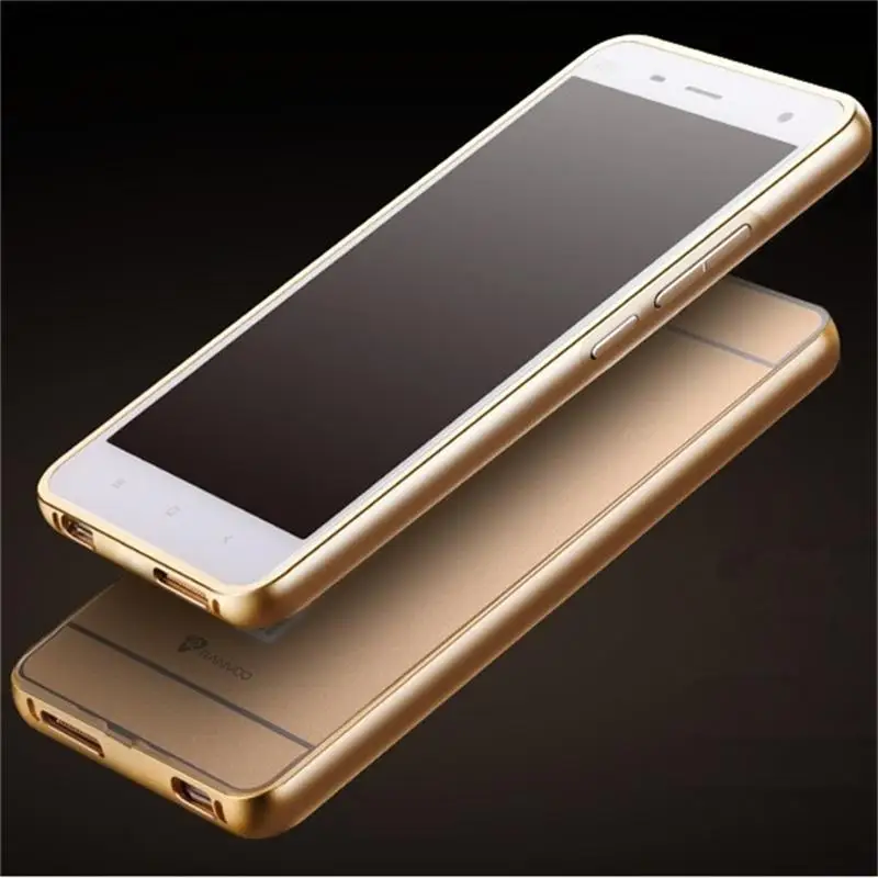 Чехол для Xiaomi Mi4 металлический алюминиевый + акриловый жесткий чехол-накладка Mi 4