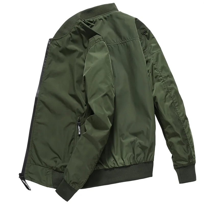

Spring Autumn New Jacket Men Fashion Stand Collar Thin Coat Men M-XXL Windbreaker Mens Jackets And Coats Solid Color Casual Coat
